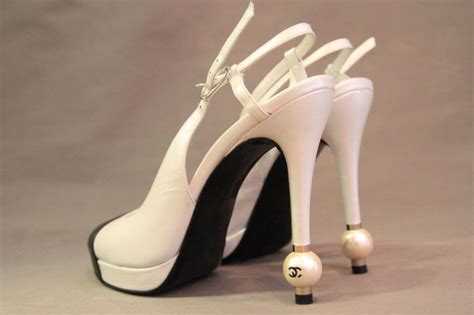 chanel white pearl boots|chanel pumps with pearl heel.